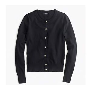 Tags on Lightweight wool Jackie cardigan sweater.